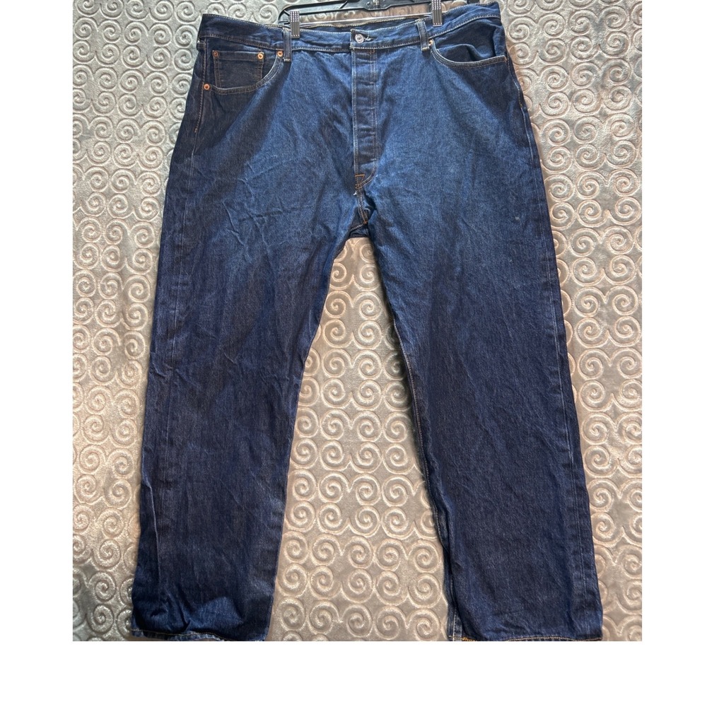 Levi Strauss & Co 501 Mens Jeans Dark Wash Butterfly Open W44 L30